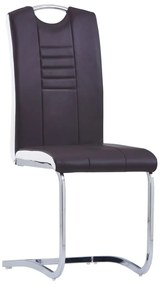 281775 vidaXL Конзолни трапезни столове, 2 бр, кафяви, изкуствена кожа