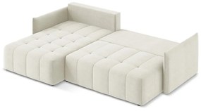 Бежов разтегателен ъглов диван с място за съхранение (ляв ъгъл) Moku – Makamii