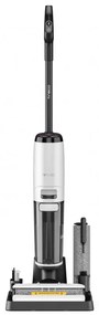 Вертикална прахосмукачка Tineco Floor One S7 Steam Plus 4В1, 240W, Сухо/Мокро, 0.7 л мръсна/0.8 л чиста, LED екран и осветление, Пара + сушене, Бял/черен