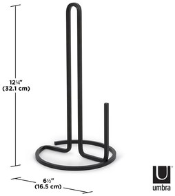 Черна стоманена стойка за кухненски кърпи ø 17 cm Squire – Umbra