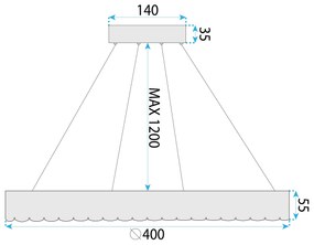 Лампа LED MS018-CP ROSE GOLD 40cm