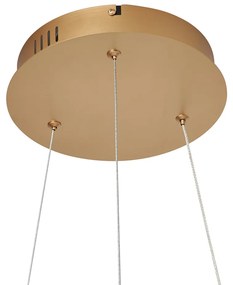 Модерен висящa лампa месинг 59cm вкл. LED 3-степенно димируем - Anello Chandelier