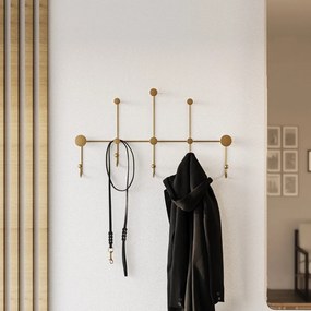 Метална стенна закачалка в златист цвят Dama – Kalune Design