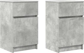861326 vidaXL Нощни шкафчета 2 бр бетонно сив 39x35x65 см инженерна дървесина