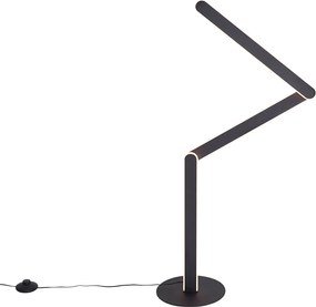 Дизайнерска подова лампа черна, включва LED с 3-степенно димиране - Gate