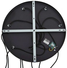 Модерен висящ лампион черен с бяло стъкло кръгъл 7 светлини - Misty