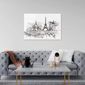 Живопис върху стъкло 70x100 cm Paris - Wallity