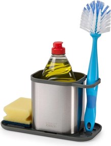 Метална стойка за перилни препарати в блестящо сребрист цвят Duo Steel – Joseph Joseph