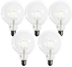 Комплект от 5 E27 Димируема LED спирална крушка G125 5W 450lm 2200K