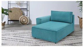 Модул за диван от син велур, ляв ъгъл Nihad modular - Bobochic Paris