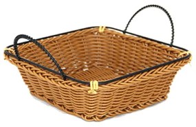 Панер квадратен PVC водоустойчивс метални дръжки 18x18см кафяв TU20756DS CN-(181074-2) - Horecano