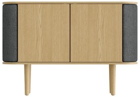 Нисък скрин с дъбов декор в цвят антрацит-природен 109x75 cm Treasures - UMAGE