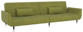 337585 vidaXL 2-местно разтегателно канапе 2 възглавници светлозелено кадифе