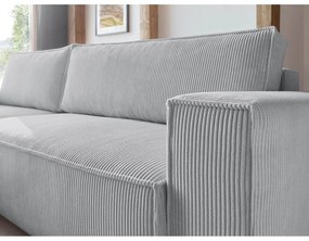 Светлосив велурен разтегателен диван Nihad - Bobochic Paris