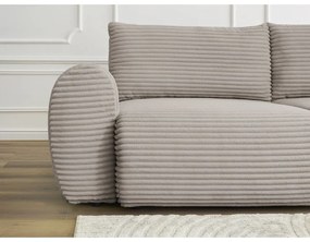 Светлосиво-бежов разтегателен диван от рипсено кадифе 257 cm Lucien – Bobochic Paris