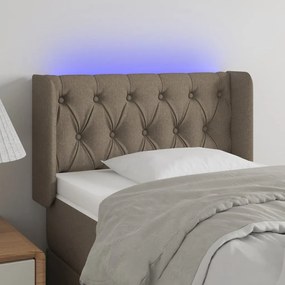 3123550 vidaXL LED горна табла за легло, таупе, 83x16x78/88 см, плат