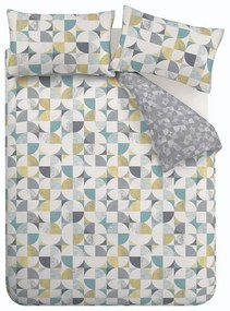 Сиво единично спално бельо 135x200 cm Retro Circles – Catherine Lansfield