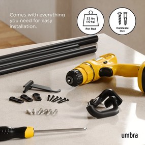 Стоманен разширяем прът за завеси 167 - 365 cm Twilight – Umbra