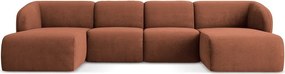 Теракотен шенилов ъглов диван (U форма) Lani – Makamii