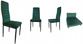 Комплект от 4 елегантни кадифени стола в зелено