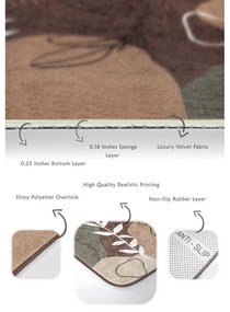 Кафяви кадифени постелки за баня в комплект от 2 бр. 60x100 cm Abstract Faces – Mila Home