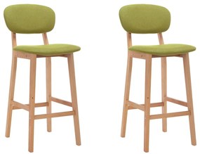 289372 vidaXL Бар табуретки, 2 бр, зелени, текстил