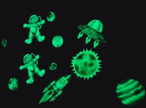 Вълшебни светещи стикери за деца - астронавт, планета и ракета Šírka: 60 cm | Dĺžka: 120 cm