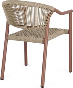 Червен /в естествен цвят метален градински стол Canarias – Bizzotto