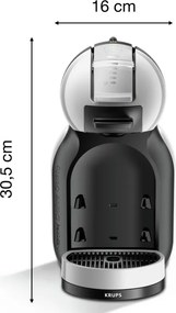 Еспресо машина Krups KP123B10 NDG MINI ME, 1500W, 15 bar, 0.8 л, Работа с NESCAFÉ® Dolce Gusto® капсули, XL функция, ECO, Сив