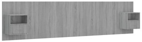 3115770 vidaXL Горна табла за легло с шкафчета, сив сонома, инженерно дърво