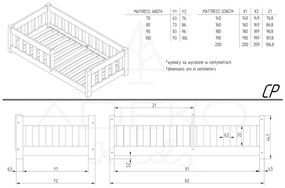 Детско легло от борова дървесина 90x200 cm CP - Adeko