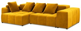 Ъглов диван от жълто кадифе (променлива) Rome Velvet - Cosmopolitan Design
