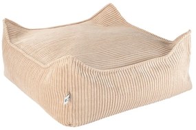 Светлокафяв детски пуф от рипсено кадифе Square – Wigiwama