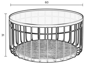 Черна масичка за кафе със стъклен плот, ø 60 cm Lance - White Label