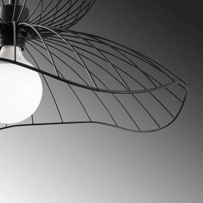 Черно висящо осветително тяло с метален абажур ø 50 cm Farac – Opviq lights