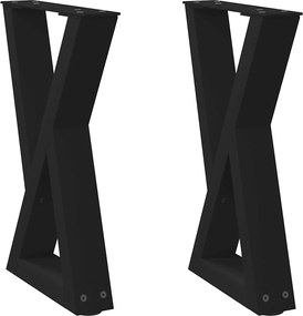 4012700 vidaXL Крака за масичка за кафе, 2 бр., черни, 38 x (42-43,3) см, стомана