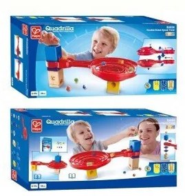 Комплект дървена писта, Hape Quadrilla, Двустранна спирала, 9 части