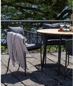 Тъмносив градински стол метален/подплатен Salerno – House Nordic