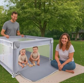 Сиво детско креватче за пътуване 120 x 120 cm