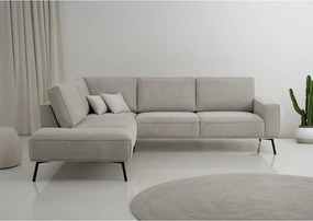 Сиво-бежов шенилов ъглов диван (ляв ъгъл/L форма) Amsterdam – Scandic