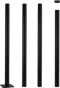 Brilagi - метална тръба за стълб за външно осветление 4 м, диаметър 58 мм, черна