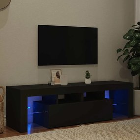 804365 vidaXL ТВ шкаф с LED осветление, черен, 140x36,5x40 см