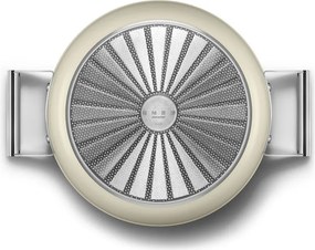 Плитка тенджера с капак Smeg DPF2812CRM, 28 см, 4.3 л, Керамично незалепващо покритие, Фурна до 250C, Без PFAS, Индукция, Крема