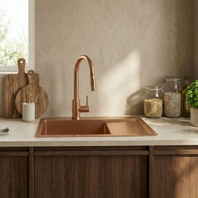 Стоманена мивка Fin BRUSH COPPER