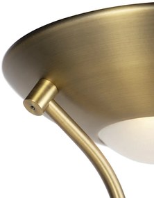 Подова лампа бронз с лампа за четене с LED и димер - Diva 2