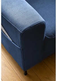 Тъмносиньо кресло от рипсено кадифе Lofty Lilly – Miuform