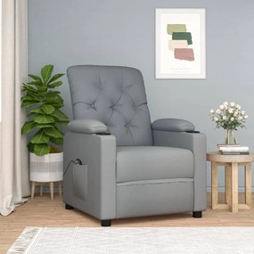 3098839 vidaXL Електрически наклоняем стол, светлосив, текстил