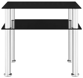 249530 vidaXL Странична маса, черна, 45x50x45 см, закалено стъкло