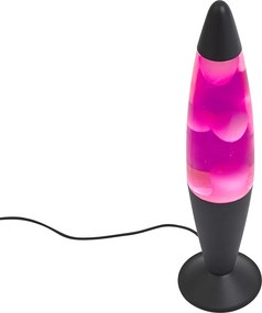 Лампа лава розова с бял восък, включително LED - Molten Lava