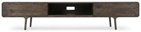 Кафява маса за телевизор от масивен дъб 220x45x45 cm Fawn – Gazzda